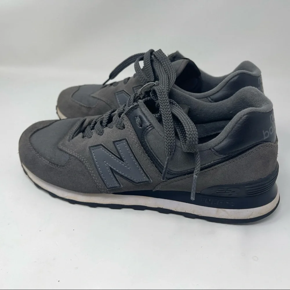 New Balance 574 ML574ECE Athletic Running Shoes All Black Gray Men's Size 9_5